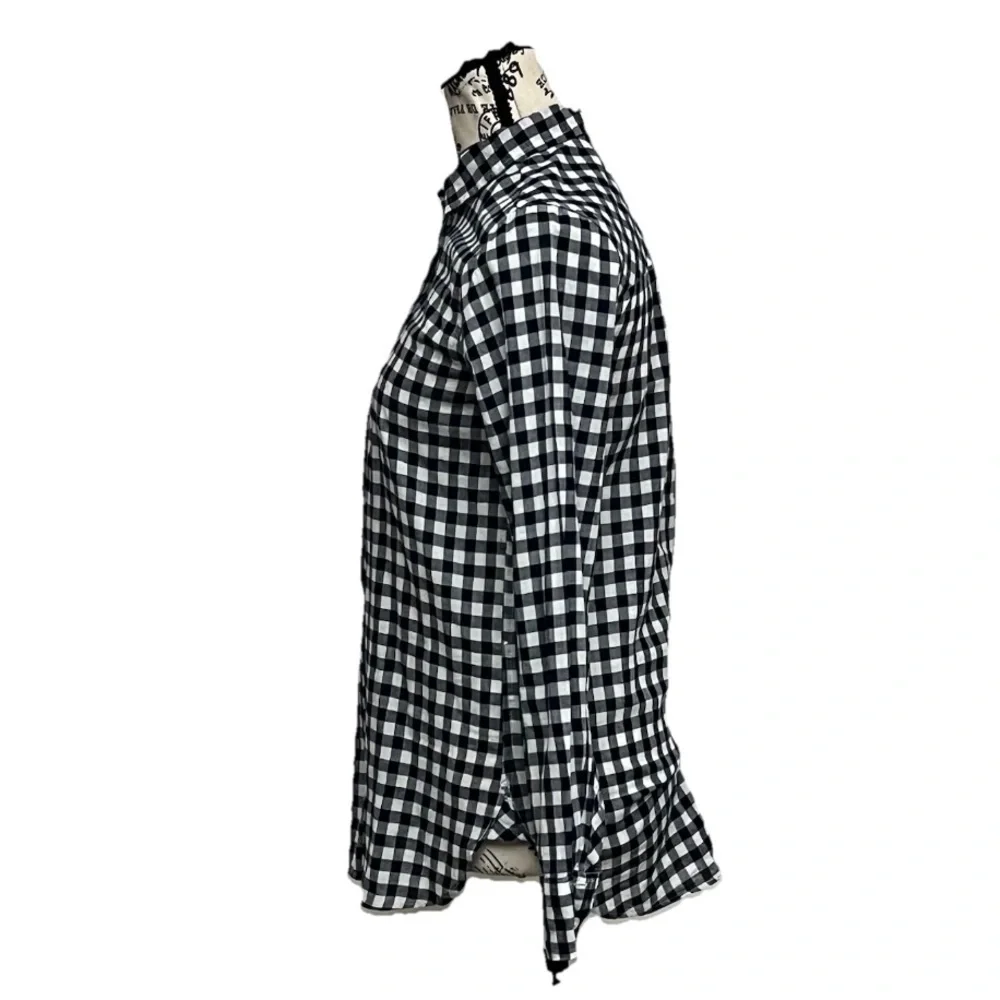 J.Crew Classic-Fit Boy Shirt in Crinkle Gingham Black White Check 00 Preppy